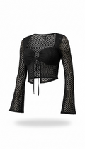 Blusa Negra manga larga bordada