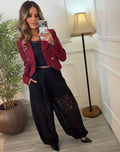 Pantalón aladino negro con encaje