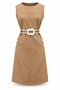 Vestido beige con fajón