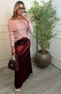 Falda Vino Satín