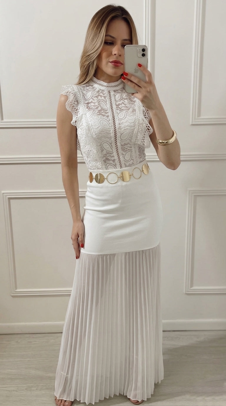 Falda Blanca larga
