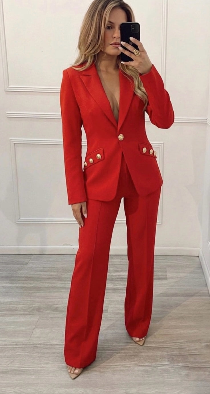 Set Rojo Blazer y pantalón