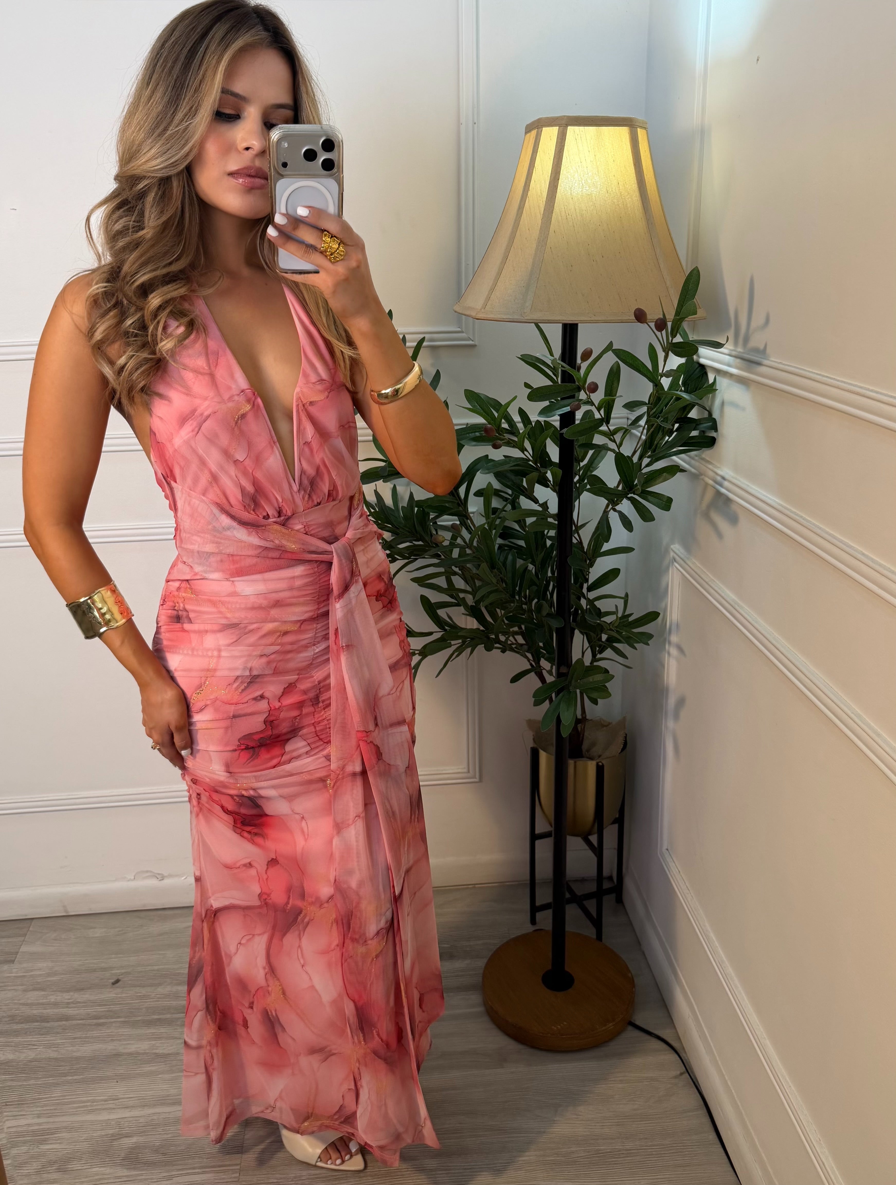 Vestido Rosa Estampado