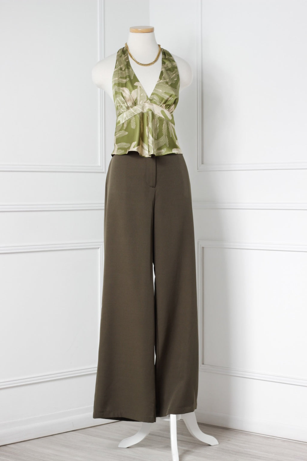 Blusa verde estampada