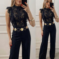 Bodysuit Negro de encaje con transparencia
