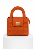 Mini bag acolchado con asa rígida - Camel/Naranja