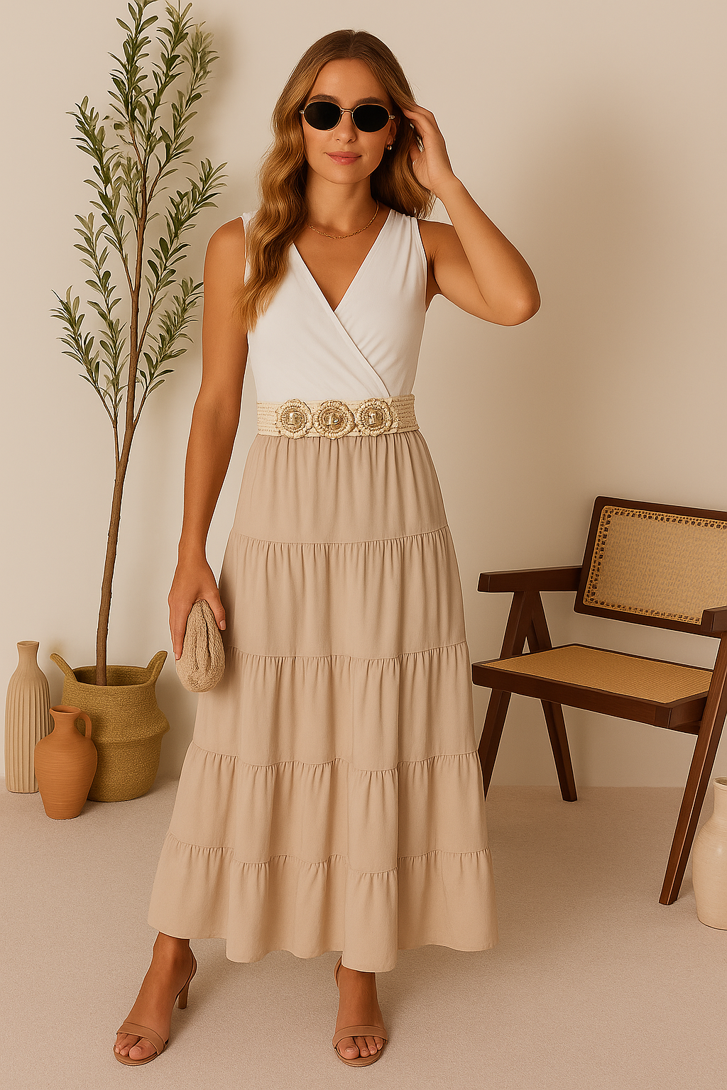 Falda Beige Larga
