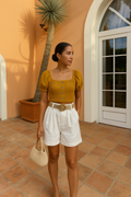 Crop top mostaza