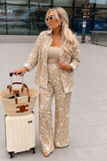 Set beige estampado