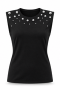 Blusa con detalle plateados negra