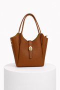 Mini hobo con broche giratorio - Camel