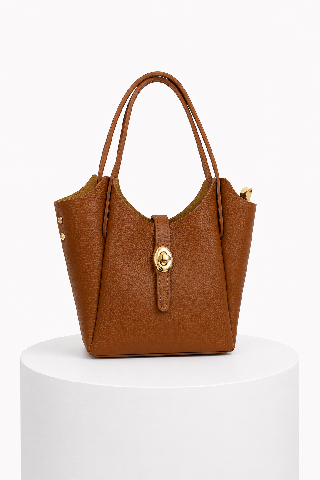 Mini hobo con broche giratorio - Camel