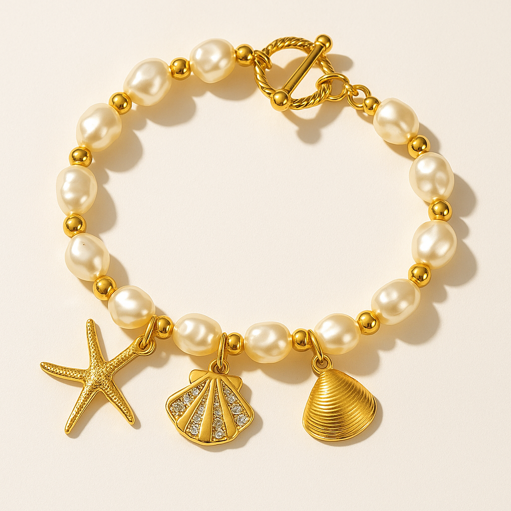 Pulseras de perlas irregulares
