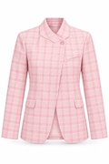 Blazer de cuadros rosado
