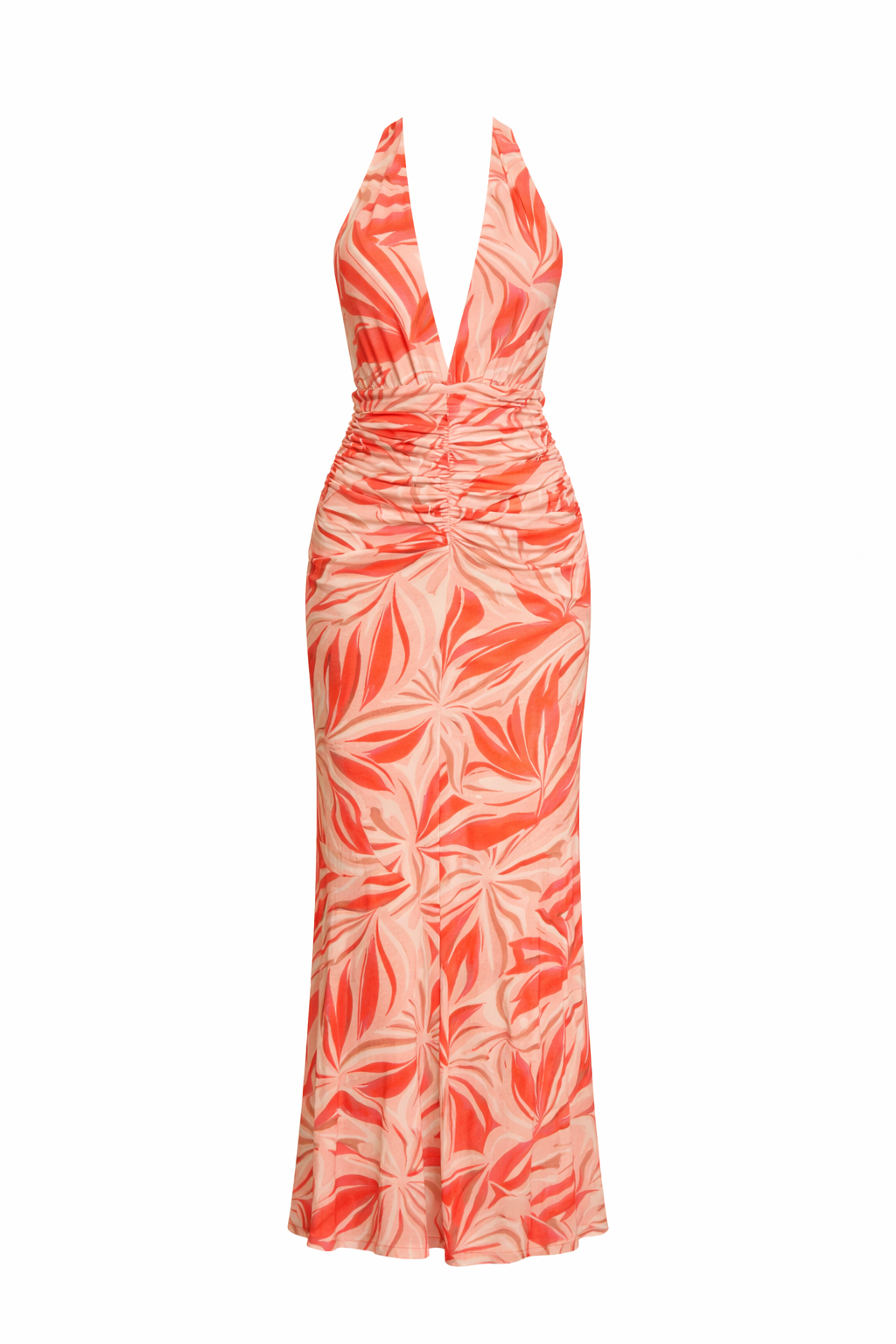 Vestido Naranja tropical print