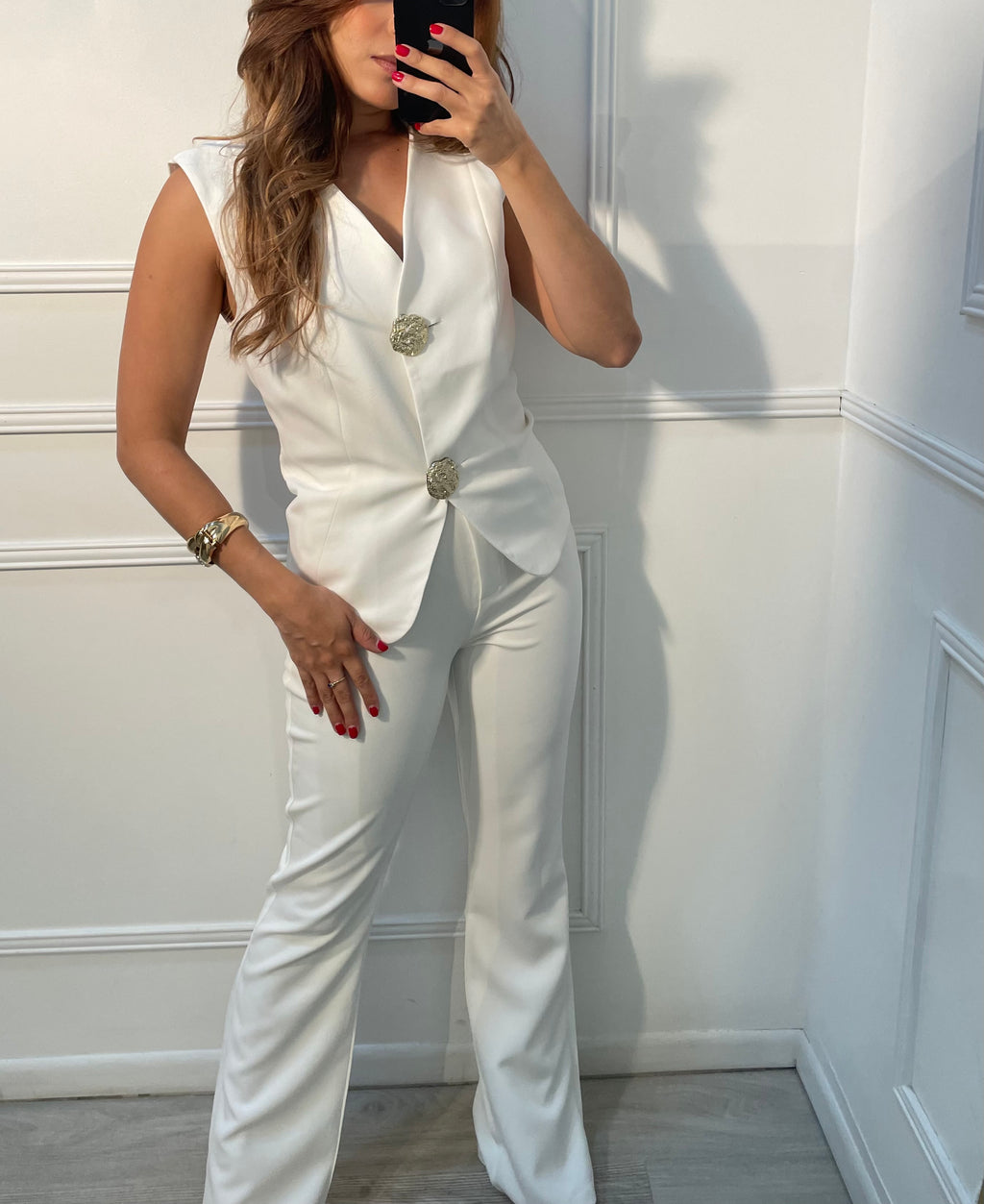 Set Blanco chaleco pantalón