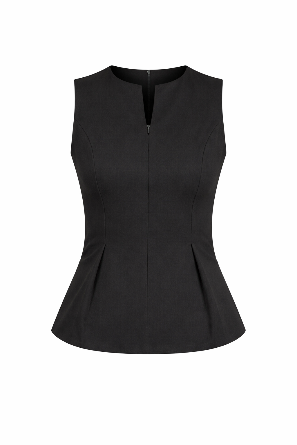 Blusa Negra con zipper sin manga