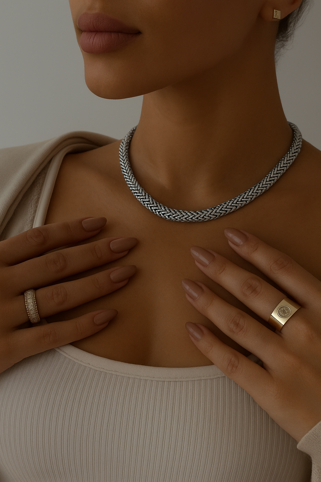 Collar zigzag de acero inoxidable