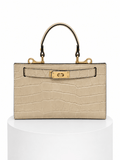 Mini bag estructurado efecto cocodrilo - Beige