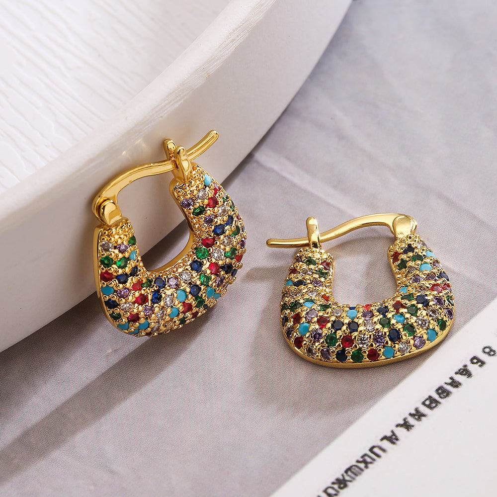 Pendientes de circonita bañados en oro de 18k