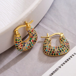 Pendientes de circonita bañados en oro de 18k