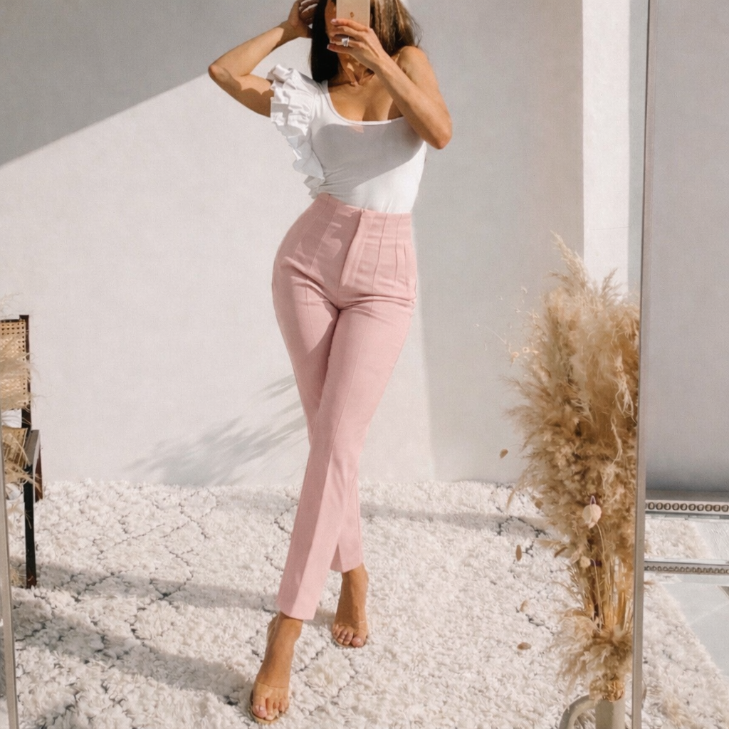 Pantalón Rosa con Pinzas