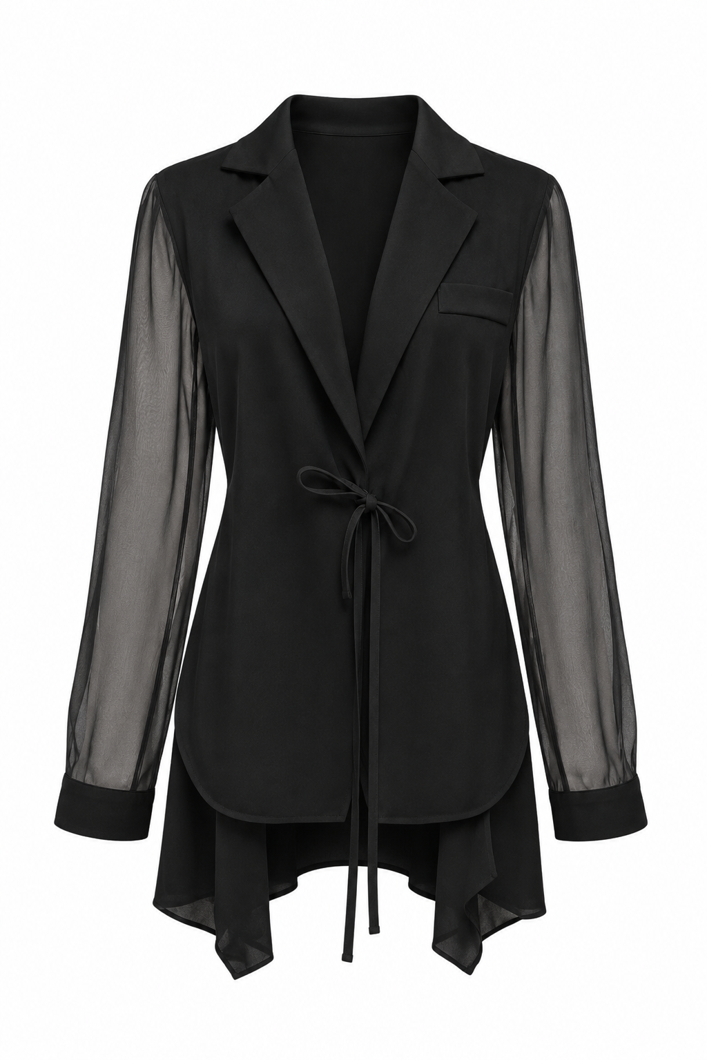 Blazer Manga Organza · Negro