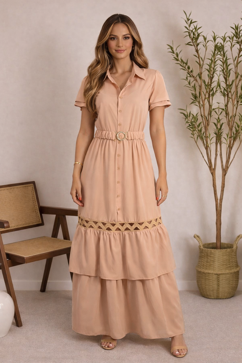 Vestido rojo corte A