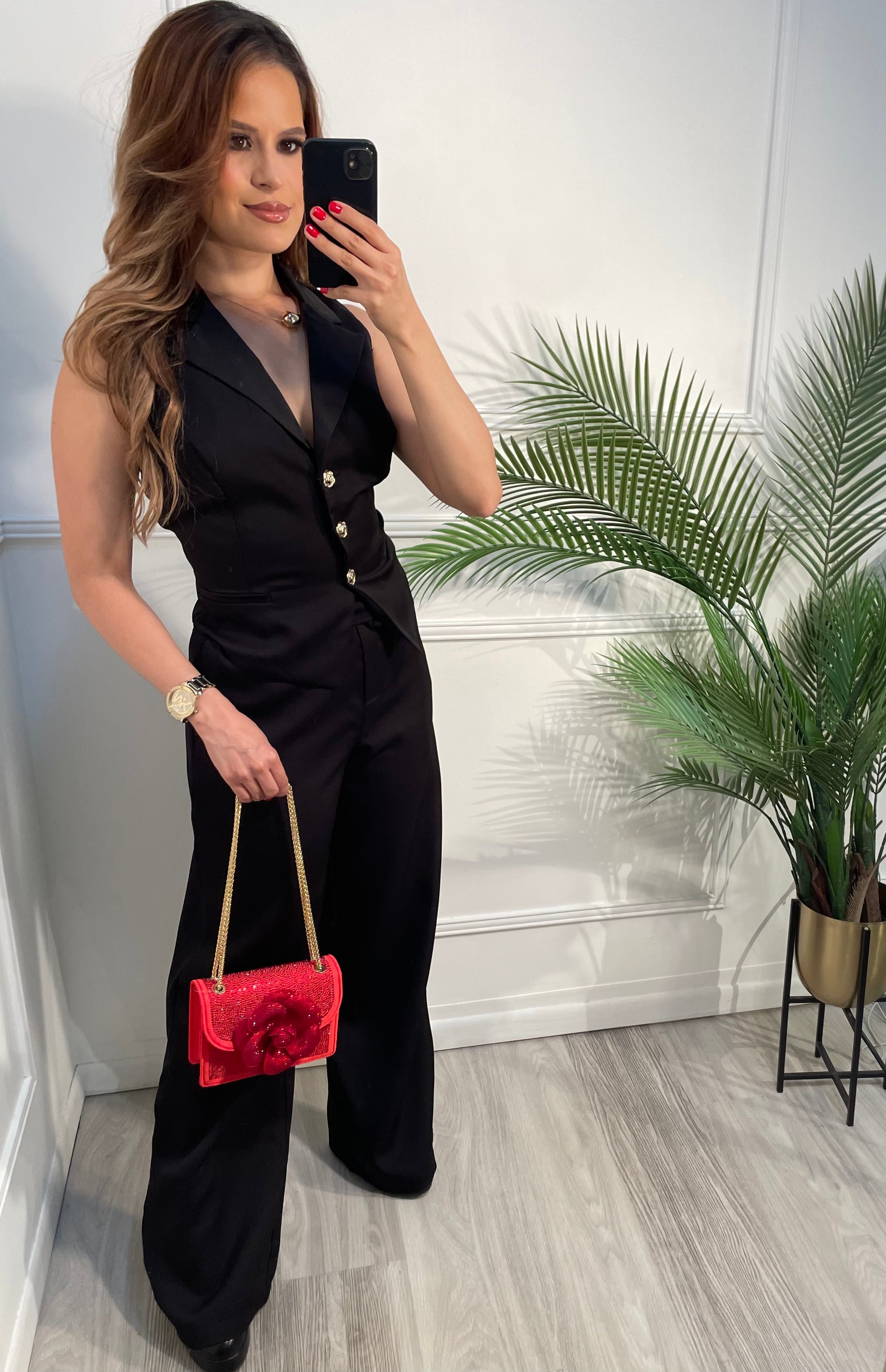 Set de chaleco y Pantalon negro
