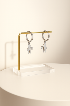 Aretes hij@s plata 925