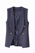 Chaleco Azul navy  con botones tela casual