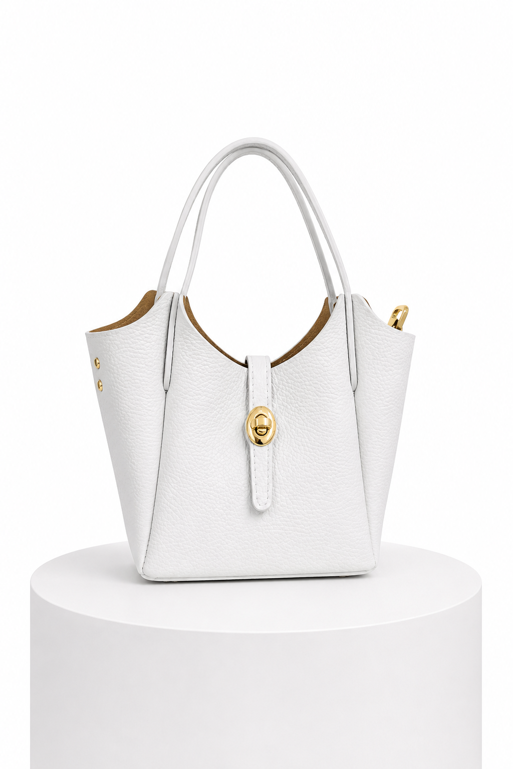 Mini hobo con broche giratorio - Blanco
