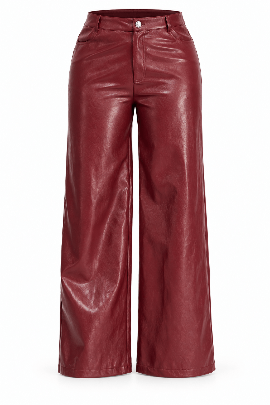 Pantalón de cuerina vino