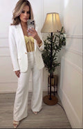 Blazer Blanco detalle en mangas
