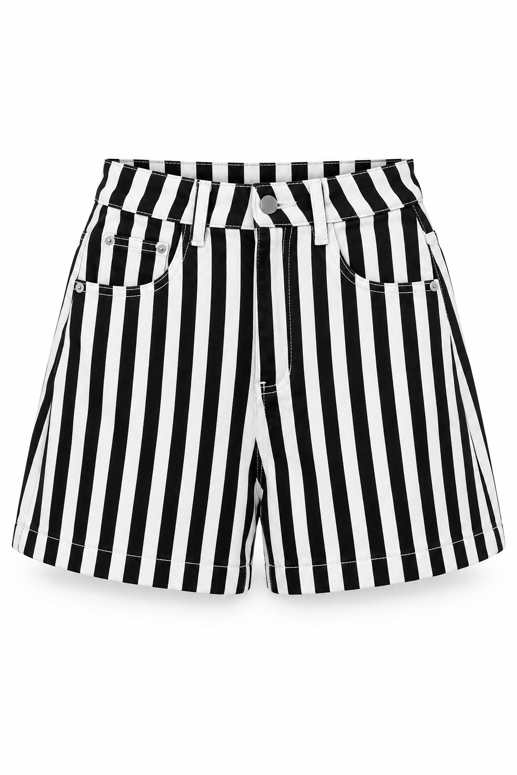 Short de rayas negro con blanco