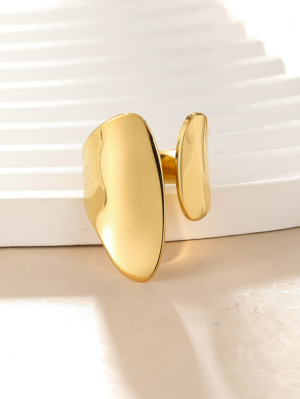Anillos abiertos de acero inoxidable 304 y oro de 14 quilates