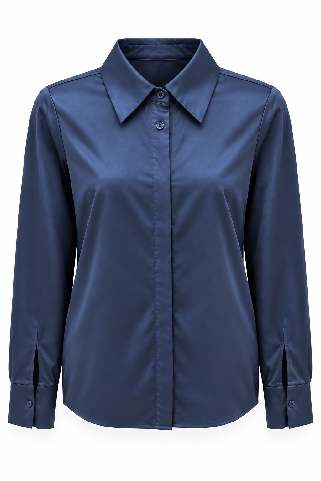 Blusa de satín azul