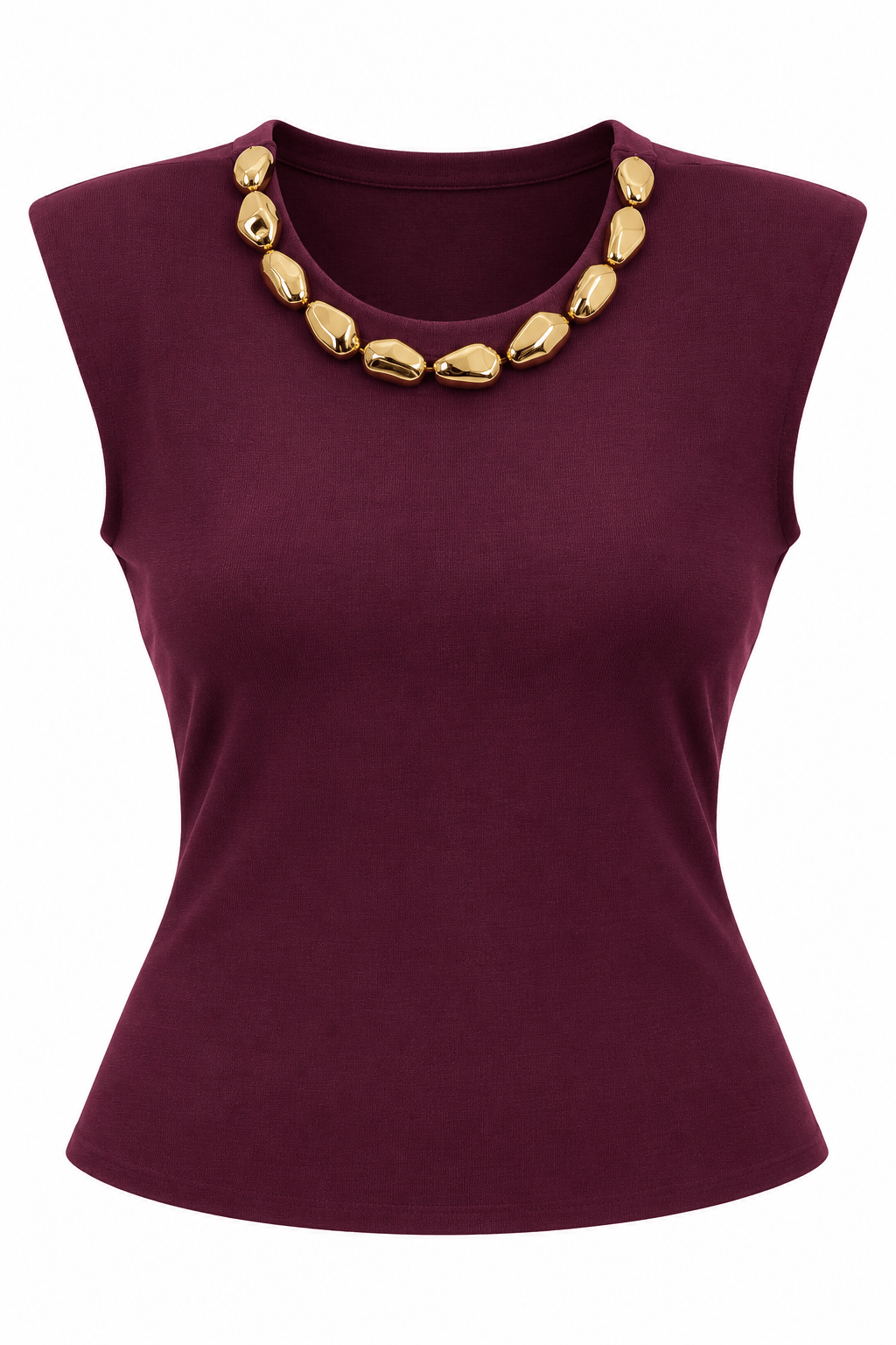 Blusa vino con collar incorporado