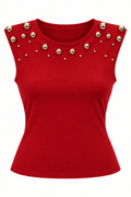 Blusa con detalles dorados roja