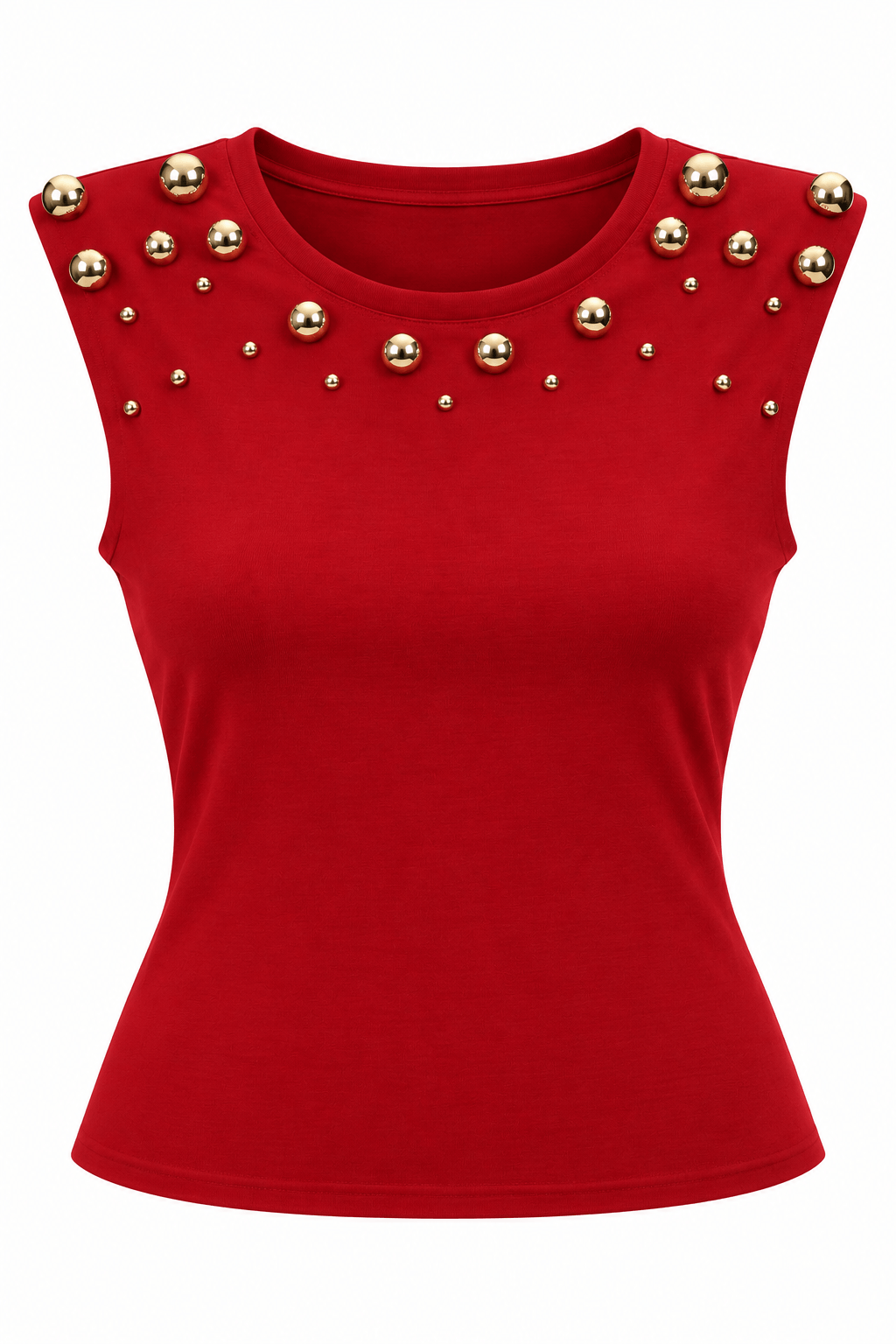 Blusa con detalles dorados roja