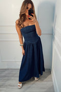 Vestido de mezclilla strapless