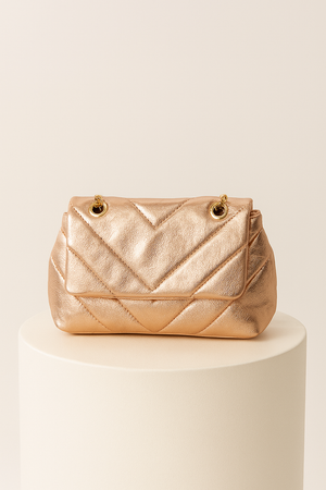 Bolso oro rosa brillante