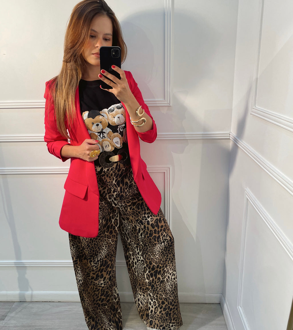 Blazer rojo fresa