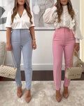 Pantalón Beige Claro con Pinzas