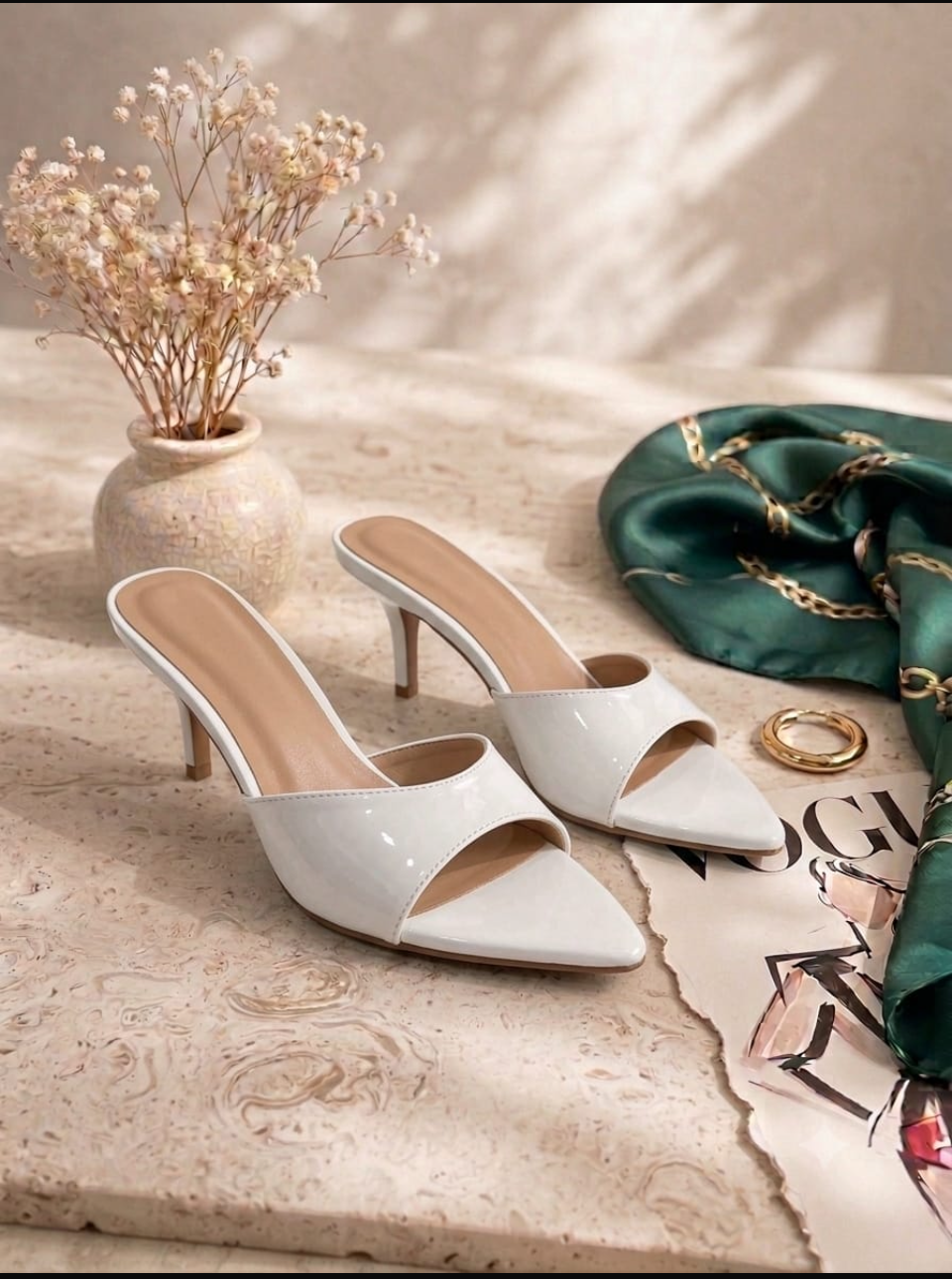 Mules de punta blancos