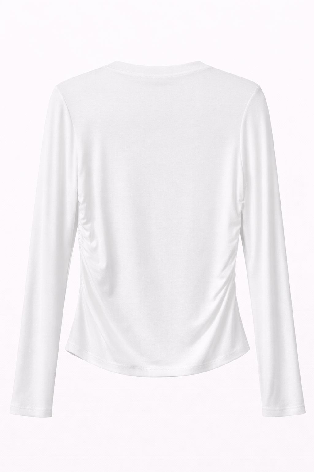 Blusa blanca manga larga detalle al lado