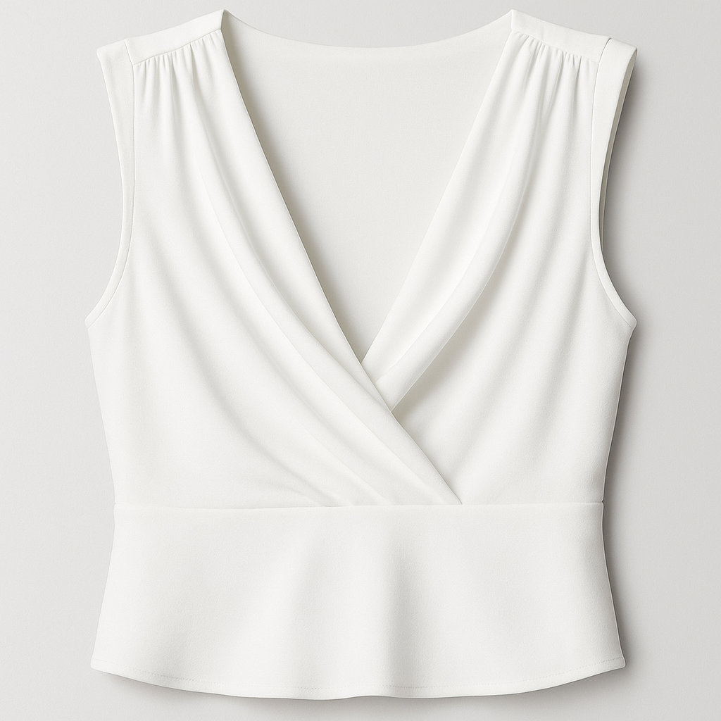 Blusa blanca cuello V