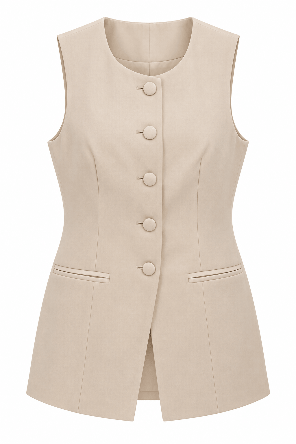 Chaleco beige satín brillante
