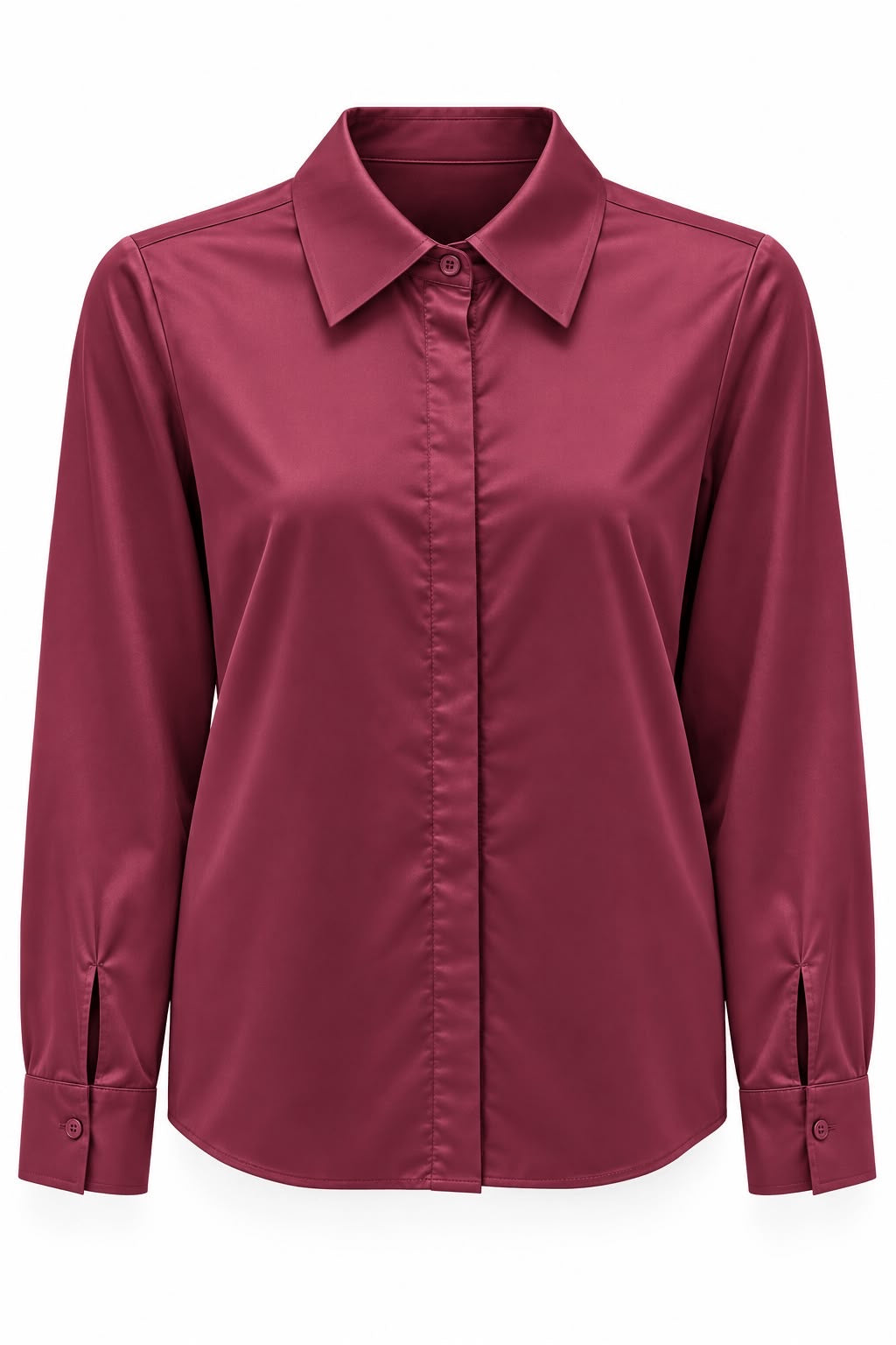 Blusa de satín vino