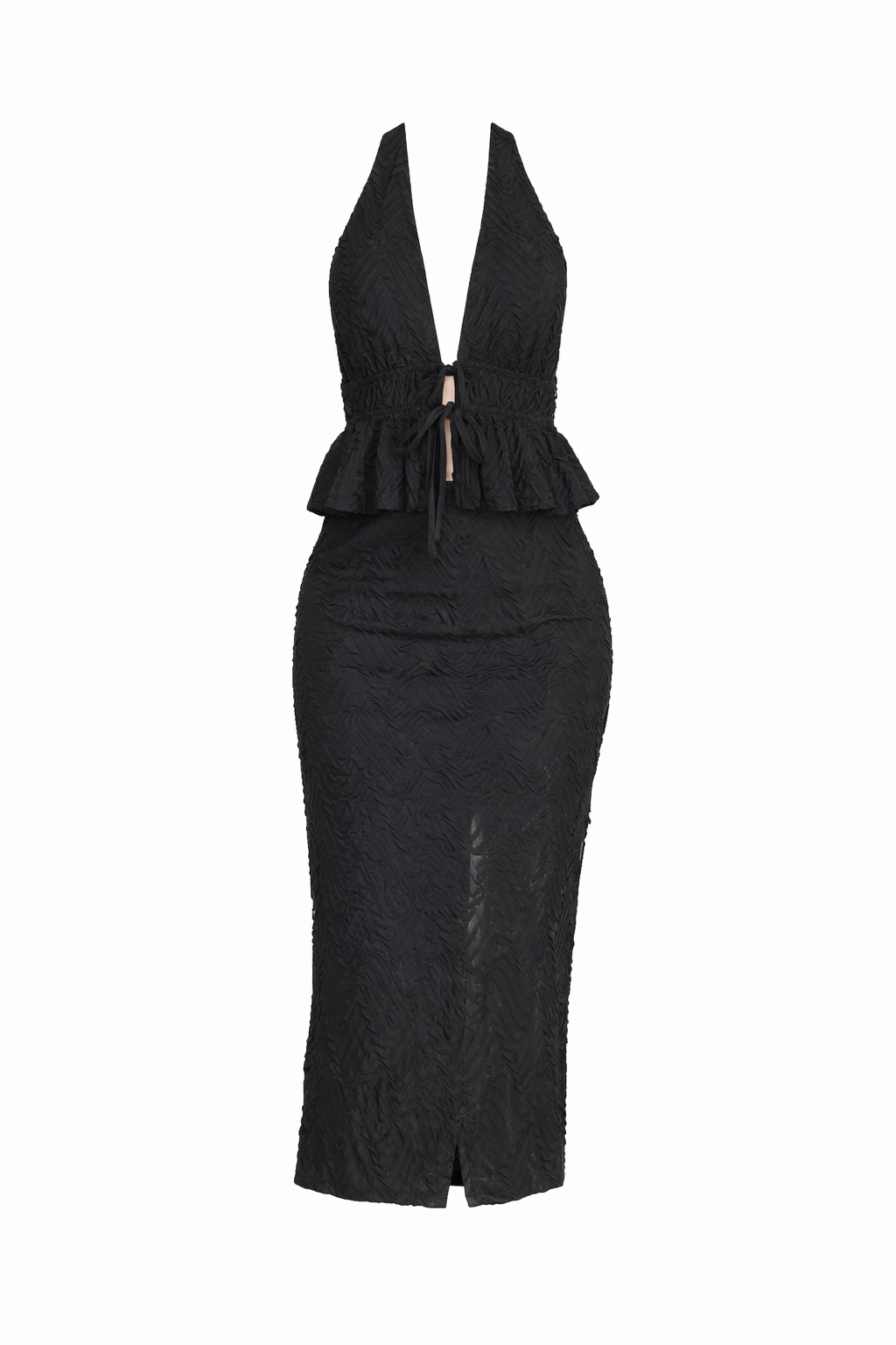 Set Negro blusa abierta falda